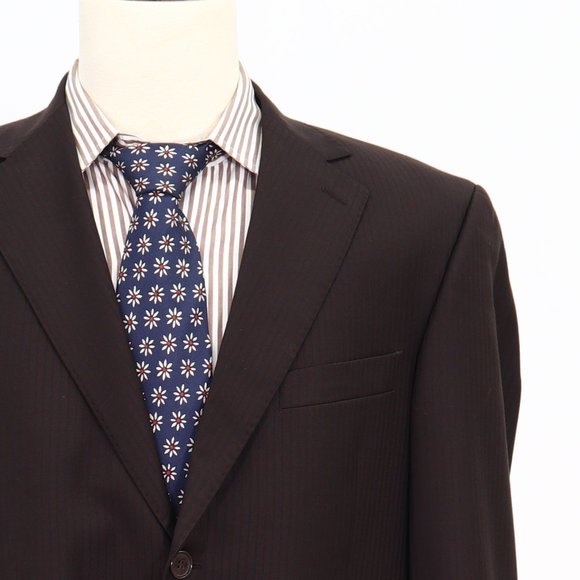 Zandello 42R Brown Striped 2-Button Sport Coat Blazer Jacket B052 - Picture 5 of 11